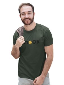 I'm OK in Text T-shirt (Green) - Clothes for Emoji Lovers - Suitable for Fun Events - Foremost Gifting Material for Your Friends and Close Ones