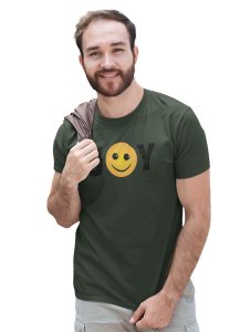 Joy Written in Text T-shirt (Green) - Clothes for Emoji Lovers - Suitable for Fun Events - Foremost Gifting Material for Your Friends and Close Ones