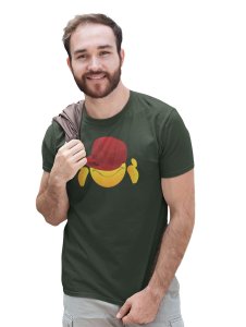 Eyes Covered with Cap Emoji T-shirt (Green) - Clothes for Emoji Lovers -Foremost Gifting Material for Your Friends and Close Ones
