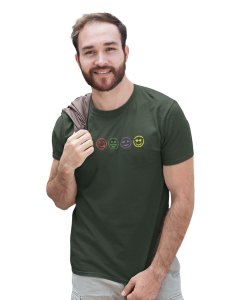 Five Colour Shaded Shapes Emojis T-shirt (Green) - Clothes for Emoji Lovers -Foremost Gifting Material for Your Friends and Close Ones
