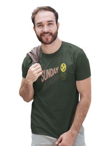 Sunday Funday Emoji T-shirt (Green) - Clothes for Emoji Lovers -Foremost Gifting Material for Your Friends and Close Ones