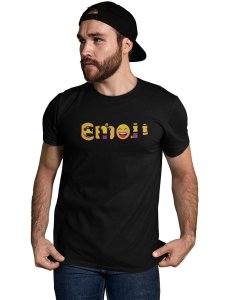Emoji Pattern in Alphabets Printed T-shirt - Clothes for Emoji Lovers - Suitable for Fun Events - Foremost Gifting Material for Your Friends and Close Ones
