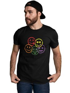 Scribbled Five different Emojis T-shirt - Clothes for Emoji Lovers - Suitable for Fun Events - Foremost Gifting Material for Your Friends and Close Ones