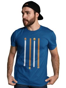 Vertical Bar Printed T-shirt (Blue) - Clothes for Emoji Lovers-Suitable for Fun Events- Foremost Gifting Material for Your Friends and Close Ones