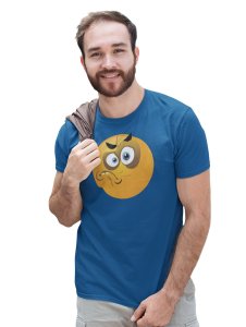 Angry Emoji T-shirt (Blue) - Clothes for Emoji Lovers - Suitable for Fun Events - Foremost Gifting Material for Your Friends and Close Ones