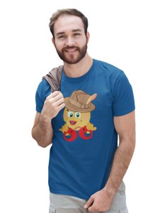See The Handcuff Emoji Printed T-shirt (Blue) - Clothes for Emoji Lovers - Suitable for Fun Events - Foremost Gifting Material for Your Friends and Close Ones