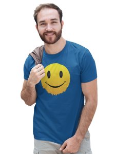 Faded Smile Emoji T-shirt (Blue) - Clothes for Emoji Lovers - Suitable for Fun Events - Foremost Gifting Material for Your Friends and Close Ones
