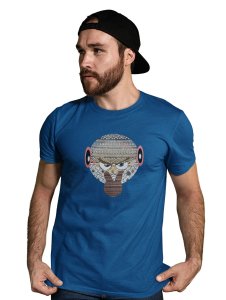 I Am Watching You Emoji in Patterns Printed T-shirt (Blue) - Clothes for Emoji Lovers - Suitable for Fun Events - Foremost Gifting Material for Your Friends and Close Ones