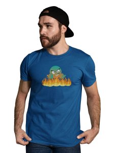 Come On, Cross The Fire Emoji T-shirt (Blue) - Clothes for Emoji Lovers - Suitable for Fun Events - Foremost Gifting Material for Your Friends and Close Ones