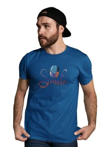 Scary Smile Emoji Printed T-shirt (Blue) - Clothes for Emoji Lovers - Suitable for Fun Events - Foremost Gifting Material for Your Friends and Close Ones