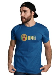 Shocked Emoji Printed T-shirt (Blue) - Clothes for Emoji Lovers - Suitable for Fun Events - Foremost Gifting Material for Your Friends and Close Ones