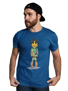A Young Standing Emoji Boy Printed T-shirt (Blue) - Clothes for Emoji Lovers - Foremost Gifting Material for Your Friends and Close Ones