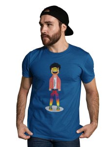 A Young Laughing Emoji Boy Printed T-shirt (Blue) - Clothes for Emoji Lovers - Suitable for Fun Events - Foremost Gifting Material for Your Friends and Close Ones