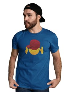 Eyes Covered with Cap Emoji T-shirt (Blue) - Clothes for Emoji Lovers - Suitable for Fun Events - Foremost Gifting Material for Your Friends and Close Ones