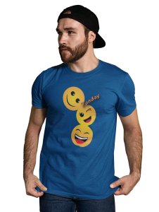 Triplets Emojis T-shirt (Blue) - Clothes for Emoji Lovers - Suitable for Fun Events - Foremost Gifting Material for Your Friends and Close Ones