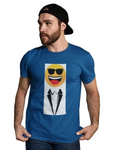 Real Gentleman Emoji T-shirt (Blue) - Clothes for Emoji Lovers - Suitable for Fun Events - Foremost Gifting Material for Your Friends and Close Ones