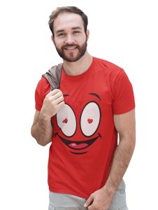 Flashing Heart in Eyes T-shirt (Red) - Clothes for Emoji Lovers - Foremost Gifting Material for Your Friends and Close Ones
