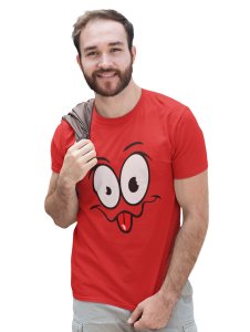 Tongue Out Lips Wave Emoji T-shirt (Red) - Clothes for Emoji Lovers - Foremost Gifting Material for Your Friends and Close Ones