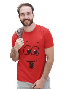 Baby Black Tongue Out Emoji T-shirt (Red) - Clothes for Emoji Lovers - Foremost Gifting Material for Your Friends and Close Ones