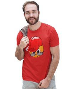 Peek a Boo Emoji T-shirt (Red) - Clothes for Emoji Lovers - Foremost Gifting Material for Your Friends and Close Ones