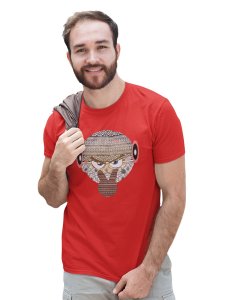 I Am Watching You Emoji in Patterns Printed T-shirt (Red) - Clothes for Emoji Lovers - Foremost Gifting Material for Your Friends and Close Ones