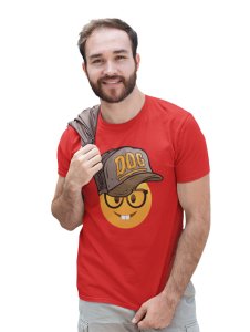 Rabbit Teeth with a Cap Emoji T-shirt (Red) - Clothes for Emoji Lovers - Foremost Gifting Material for Your Friends and Close Ones