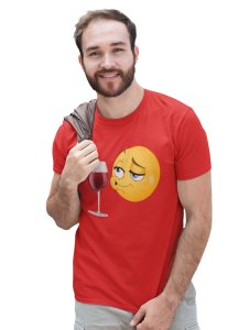 Whisky is Risky Emoji T-shirt (Red) - Clothes for Emoji Lovers - Foremost Gifting Material for Your Friends and Close Ones