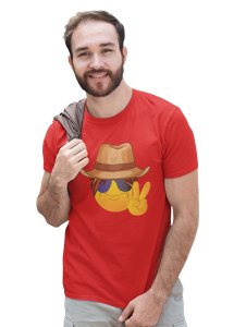 Say Cheese Printed Emoji T-shirt (Red) - Clothes for Emoji Lovers - Foremost Gifting Material for Your Friends and Close Ones