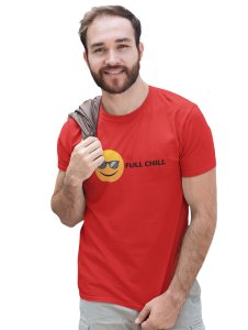 Full Chill Emoji T-shirt (Red) - Clothes for Emoji Lovers - Foremost Gifting Material for Your Friends and Close Ones