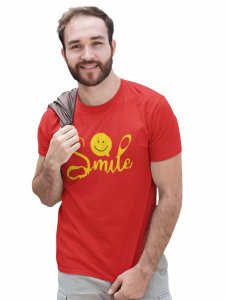 Smile Please Emoji Printed T-shirt (Red) - Clothes for Emoji Lovers - Foremost Gifting Material for Your Friends and Close Ones