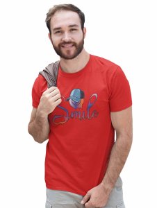 Scary Smile Emoji Printed T-shirt (Red) - Clothes for Emoji Lovers - Foremost Gifting Material for Your Friends and Close Ones