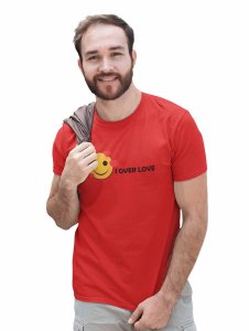 I Over Love Emoji T-shirt (Red) - Clothes for Emoji Lovers - Foremost Gifting Material for Your Friends and Close Ones