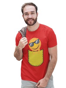 Chilling Emoji T-shirt (Red) - Clothes for Emoji Lovers - Foremost Gifting Material for Your Friends and Close Ones