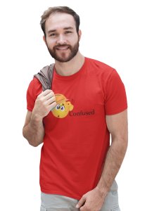 Engineer Confused Emoji T-shirt (Red) - Clothes for Emoji Lovers - Foremost Gifting Material for Your Friends and Close Ones