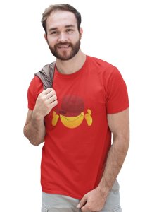Eyes Covered with Cap Emoji T-shirt (Red) - Clothes for Emoji Lovers - Foremost Gifting Material for Your Friends and Close Ones