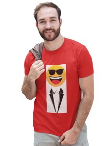 Real Gentleman Emoji T-shirt (Red) - Clothes for Emoji Lovers - Foremost Gifting Material for Your Friends and Close Ones