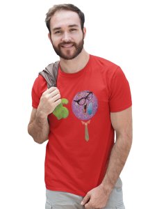 Strong Man in Violet Emoji T-shirt (Red) - Clothes for Emoji Lovers - Foremost Gifting Material for Your Friends and Close Ones