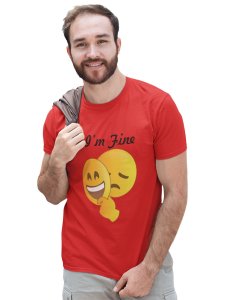 Hidden Feeling Emoji T-shirt (Red) - Clothes for Emoji Lovers - Foremost Gifting Material for Your Friends and Close Ones