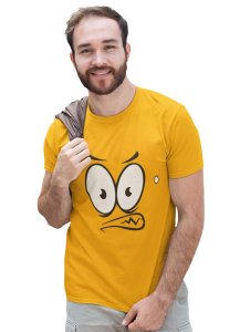 Angry Big Eyes Emoji T-shirt (Yellow) - Clothes for Emoji Lovers - Suitable for Fun Events - Foremost Gifting Material for Your Friends and Close Ones