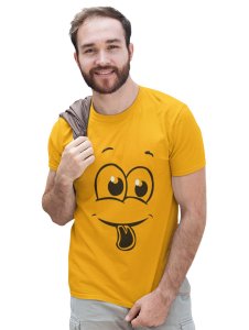 Tongue Out Lips Wave Emoji T-shirt (Yellow) - Clothes for Emoji Lovers - Suitable for Fun Events - Foremost Gifting Material for Your Friends and Close Ones
