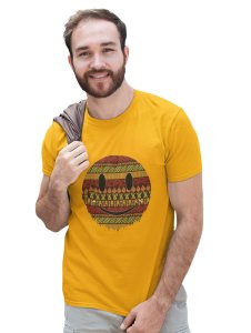 Colourful Patterns in Smiley Emoji Printed T-shirt (Yellow) - Clothes for Emoji Lovers - Suitable for Fun Events - Foremost Gifting Material for Your Friends and Close Ones