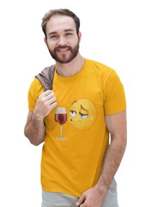 Whisky is Risky Emoji T-shirt (Yellow) - Clothes for Emoji Lovers - Suitable for Fun Events - Foremost Gifting Material for Your Friends and Close Ones