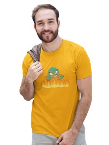 Come On, Cross The Fire Emoji T-shirt (Yellow) - Clothes for Emoji Lovers - Suitable for Fun Events - Foremost Gifting Material for Your Friends and Close Ones