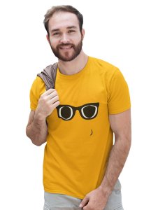 Black and White glasses Emoji Printed T-shirt (Yellow) - Clothes for Emoji Lovers - Suitable for Fun Events - Foremost Gifting Material for Your Friends and Close Ones