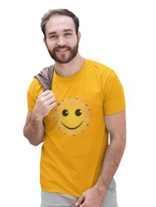 Smiley Face with Many Emoticons T-shirt (Yellow) - Foremost Gifting Material for Your Friends and Close Ones