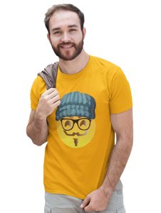 Moustaque Face Emoji T-shirt (Yellow) - Clothes for Emoji Lovers - Suitable for Fun Events - Foremost Gifting Material for Your Friends and Close Ones