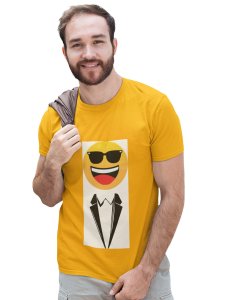 Real Gentleman Emoji T-shirt (Yellow) - Clothes for Emoji Lovers - Suitable for Fun Events - Foremost Gifting Material for Your Friends and Close Ones