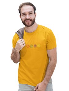 Five Colour Shaded Shapes Emojis T-shirt (Yellow) - Clothes for Emoji Lovers - Suitable for Fun Events - Foremost Gifting Material for Your Friends and Close Ones