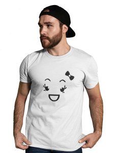Pretty Girl Emoji T-shirt (White) - Clothes for Emoji Lovers - Suitable for Fun Events - Foremost Gifting Material for Your Friends and Close Ones