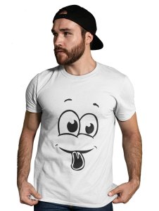Baby Black Tongue Out Emoji T-shirt (White) - Clothes for Emoji Lovers -Foremost Gifting Material for Your Friends and Close Ones
